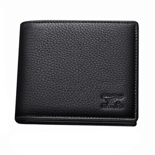 七匹狼男士钱包加厚短款钱夹加宽加大容量真皮横竖款牛皮夹带拉链