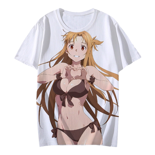 刀剑神域痛衣桐人亚丝娜爱丽丝优吉欧T恤短袖学生装cos二次元衣服