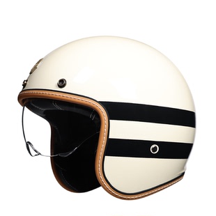 Orz摩托车复古头盔男女半盔巡航3/4盔踏板小牛四季个性3C认证