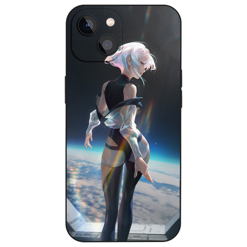 赛博朋克少女露西动漫手机壳适用iPhone16全包XS防摔14液态硅胶11/12/13苹果15ProMax华为OPPO小米VIVO软