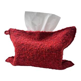 中古风羊毛针织抽纸袋喜庆居家装饰软包纸套车载悬挂纸巾套收纳袋