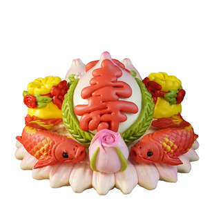 寿桃馒头生日老人过寿中式蛋糕胶东花饽饽祝寿寿包花馍寿宴礼物