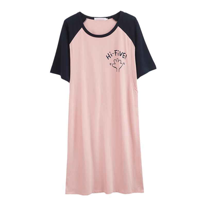 孕妇喂奶哺乳连衣裙秋冬待产孕妇服纯棉产后月子服长袖睡裙中长款