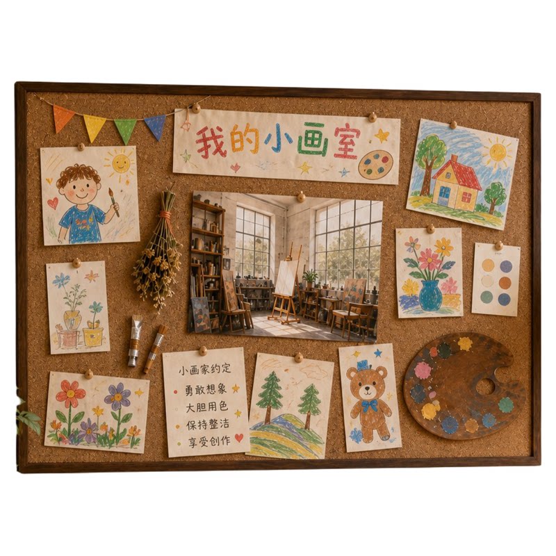 齐富家用幼儿园装饰板办公留言板