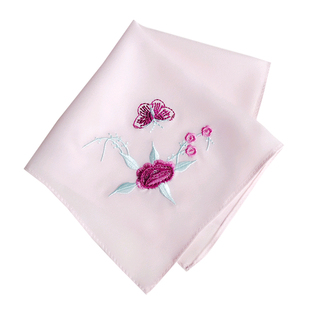 公司礼品古风丝绸绣花手帕海棠花刺绣手绢复古代宫廷舞蹈剧组拍戏