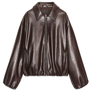 ZARluvip查罗春秋季新款仿皮衣女装飞行员夹克外套女上衣4341736