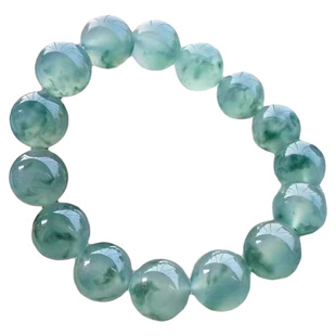 危地马拉冰种飘花翡翠手链老坑蓝水手串冰种飘花仿翡翠送女友礼盒