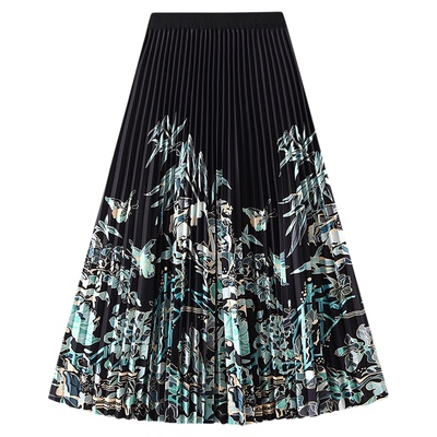 0815-定位印花百褶半身裙