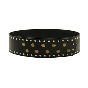 小众复古朋克风铆钉腰带女宽版设计感个性百搭腰封裙子牛仔裤皮带