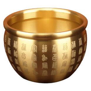 黄铜百福米缸聚财百富缸福字存钱罐小物件纯黄铜烟灰缸聚宝盆摆件