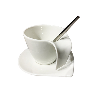 如是现代极简白色水滴陶瓷咖啡杯套装下午茶餐具高颜值