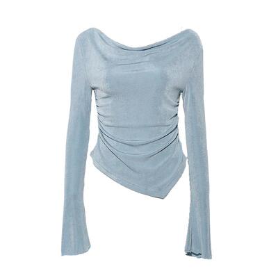 DPLAY荡领木耳边T恤上衣