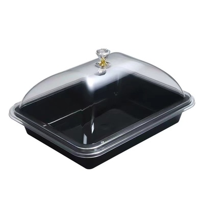 食品展示盒摆摊带盖凉菜托盘塑料