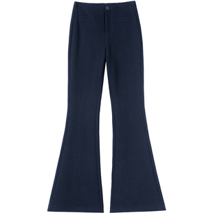 微喇裤女灰色秋冬款外穿加绒加厚修身瑜伽高腰显瘦健身运动喇叭裤