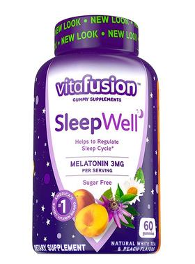 【自营】美国vitafusionSleepWell褪黑素软糖3mg睡眠糖60粒O蔗糖