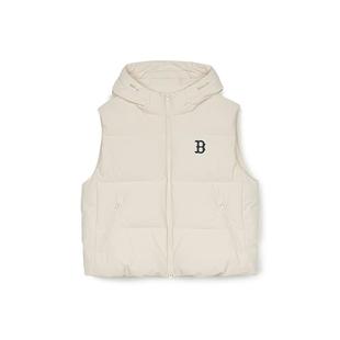 MLB官方 男女连帽加厚拉链时尚简约羽绒马甲背心24冬季DVB10