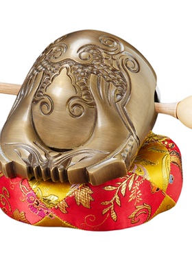 台湾纯黄铜龙木鱼法器佛县敲打击乐器家用老式寺庙摆件大小佛堂