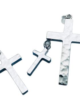 十字架吊坠纯银刻字情侣挂件diy