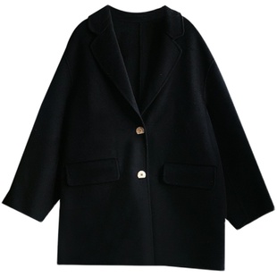 vogana戛纳家大码原创新年年会战袍外套气场加厚全羊毛双面呢大衣