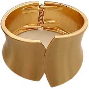 欧美复古夸张金属宽版拉丝手镯女小众气质手环2025年秋冬毛衣配饰