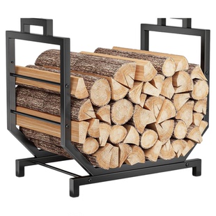 壁炉木柴架整理工具金属柴火架堆放柴框防潮简约收纳架铁艺储木架