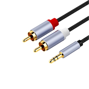 音频线一分二手机aux3.5mm转双莲花电脑与功放音响连接线红白插头转接线音箱低音炮专用输出入一拖二无损