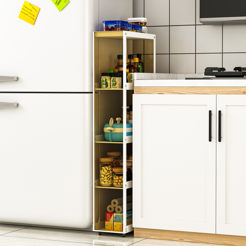 厨房置物架落地带轮缝隙收纳柜15cm超薄极窄边柜小夹缝柜子储物柜