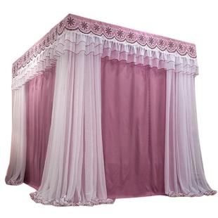 蚊帐家用2026新款卧室高级落地遮光床帘一体式公主风1米5床三开门