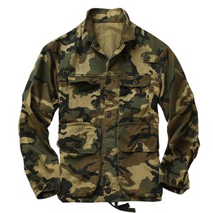美式军事春季夹克外套多口袋上衣工装迷彩服男立领男宽松风衣冲锋