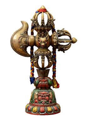 尼泊尔钺刀金刚撅摆件手工艺品