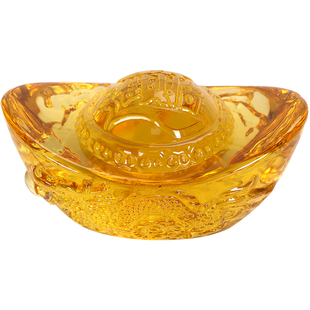 黄水晶小元宝摆件大号琉璃金元宝招财聚宝盆碎石客厅装饰乔迁礼物