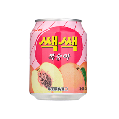 乐天韩国进口蜜桃12罐果汁饮品