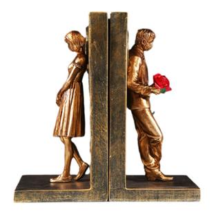 现代创意人物北欧书靠班克西书立书挡摆件家居饰品轻奢书房书桌