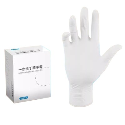 食品级一次性手套丁腈乳胶加厚防水高弹耐用厨房家用实验室耐酸碱
