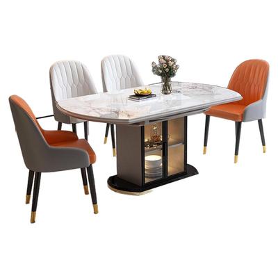 小户型方圆两用可伸缩岩板餐桌