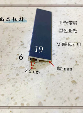 9x6带肩光电开关安装槽感应器导轨黑色19*6F型铝型材卡槽1米价