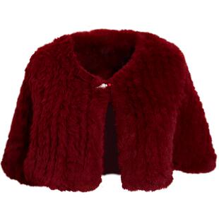 毛披肩秋冬季斗篷晚宴婚纱礼服旗袍仿皮草加厚保暖百搭结婚外套搭