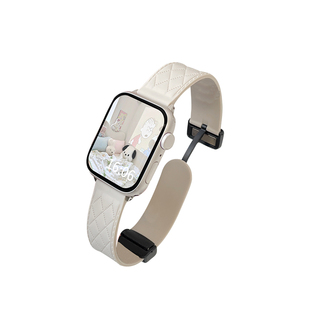 北想适用华为手表fit3表带fit4皮纹硅胶磁吸华为watch fit2运动智能fit手腕带秋冬新款女生new时尚雅致款透气