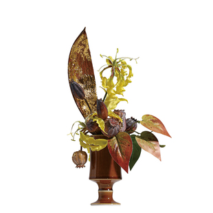 花小只 新中式陶瓷花器仿真花艺映月 样板间民宿书房床头柜摆件