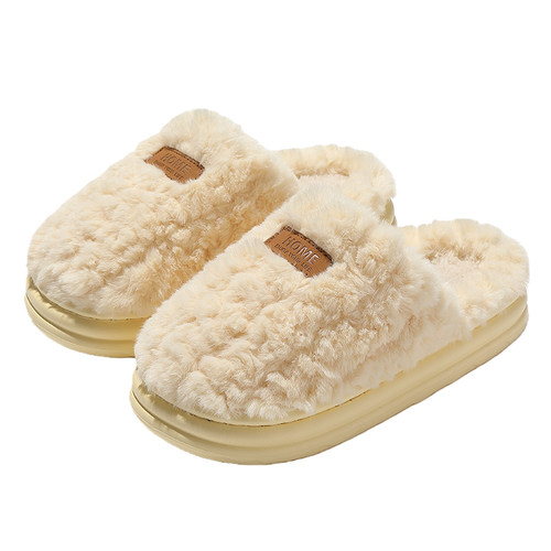 买一送一棉拖鞋女款冬季2025新款室内家居情侣一对毛绒保暖棉拖男