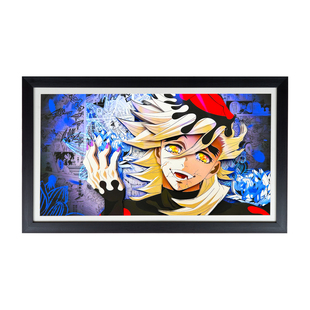 鬼灭之刃童磨动漫3D立体画十二鬼月周边玄关卧室装饰壁画礼物挂画