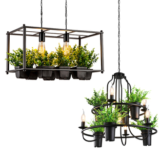 工业风复古绿植物鸟笼灯具餐厅创意装饰服装店火锅店铺工业风吊灯