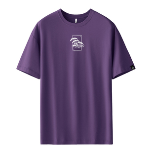 加肥加大潮流印花休闲短袖男款夏季透气宽松抑菌凉感t恤运动汗衫