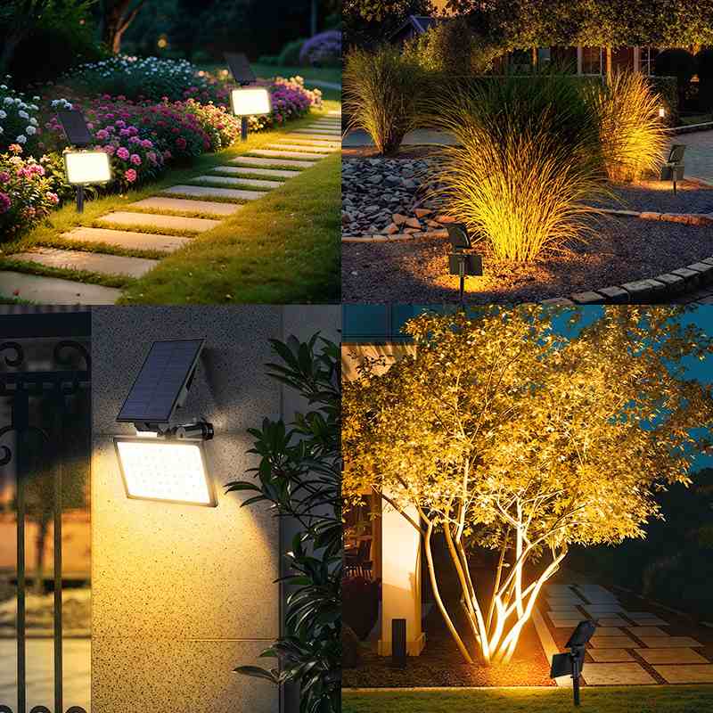 跨境太阳能灯户外灯大功率草坪灯庭院泛光灯防水别墅户外太阳能