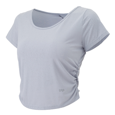 Gigt3D提花运动上衣女健身短袖