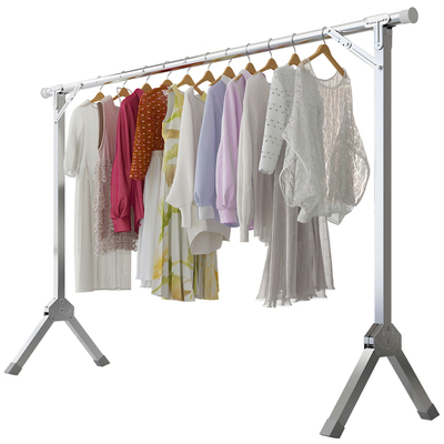 加粗27/25管不锈钢折叠晾衣架落地室内晒衣卧室阳台晾衣杆挂衣架