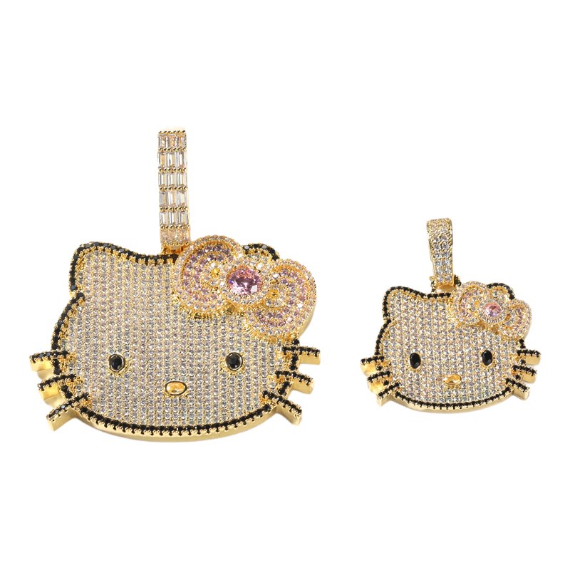hellokitty可爱毛满钻吊坠项链
