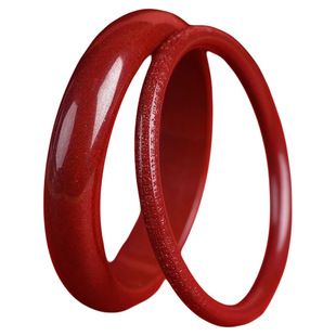 高含量朱砂手镯正品紫金真品本命年叮当首饰女款情侣礼物镯子心经