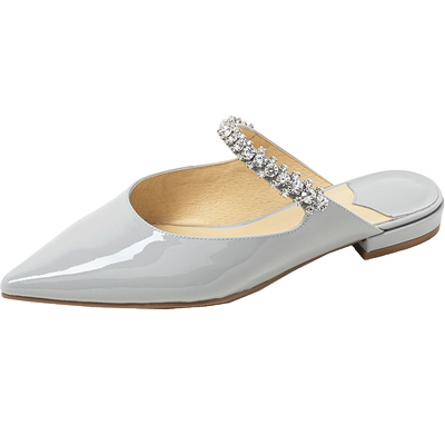 康莉comely穆勒漆皮半拖鞋