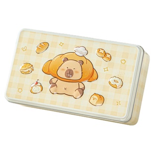 长方形铁罐卡皮巴拉浮雕可爱装曲奇饼干蛋糕零食收纳的盒子马口铁